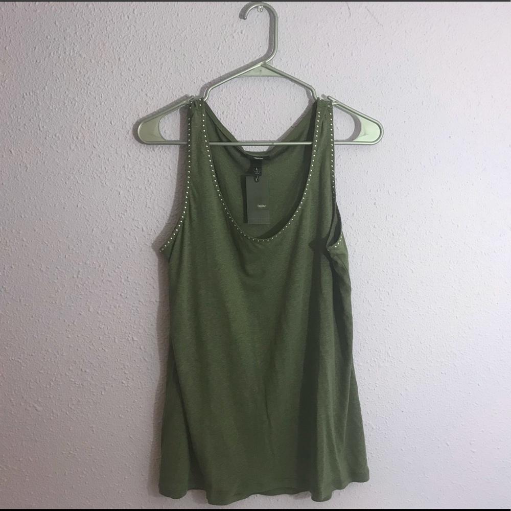 Army green studded tank top!